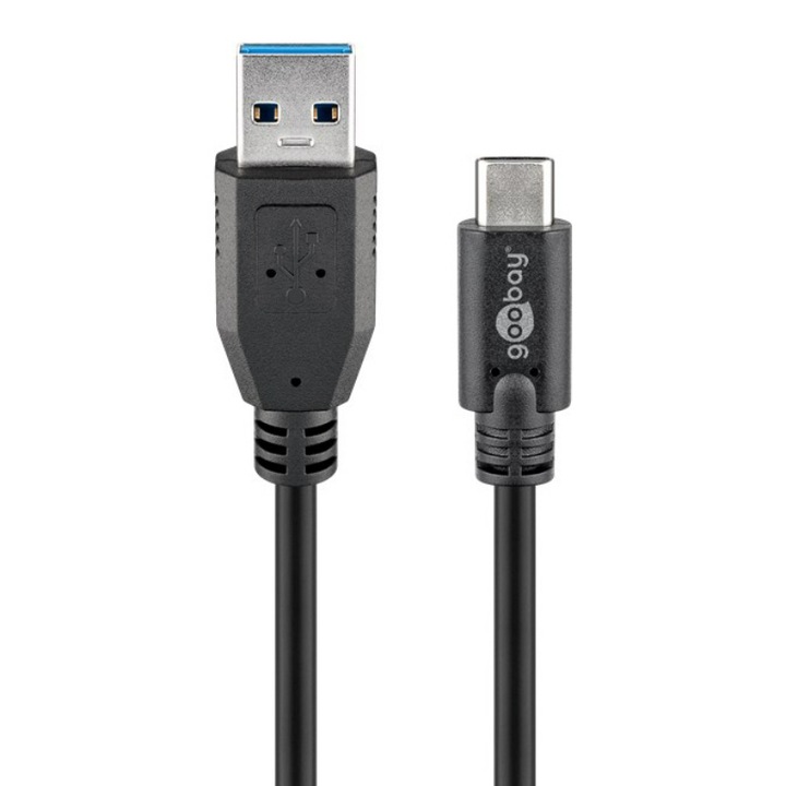 Cablu de date USB 3.0 la USB-C, Goobay, 5 Gbit/s, 0.5 m, Negru