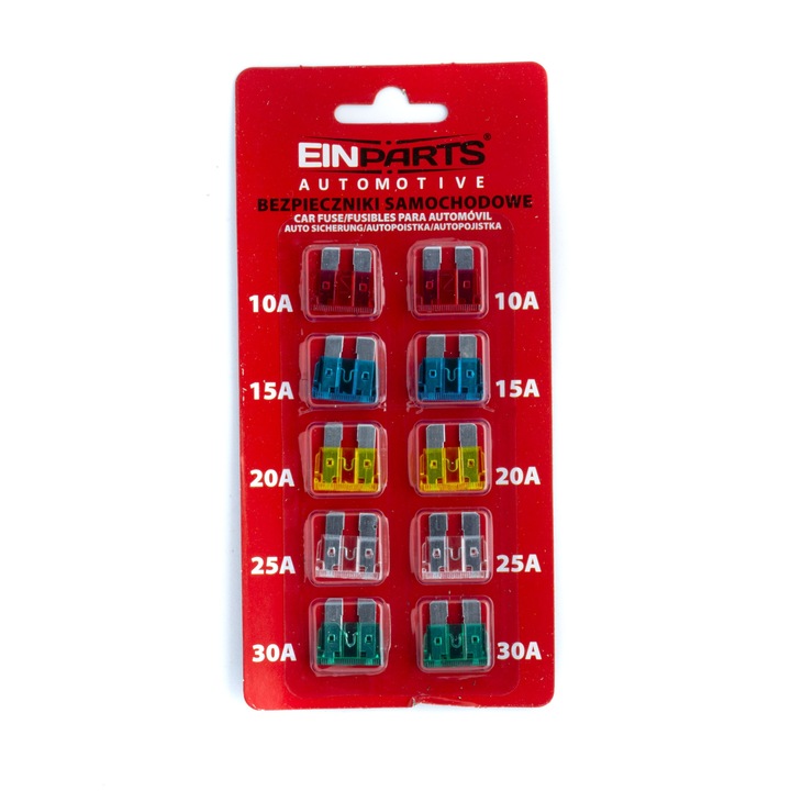 Set 10 sigurante auto EinParts Automotive, Multicolor
