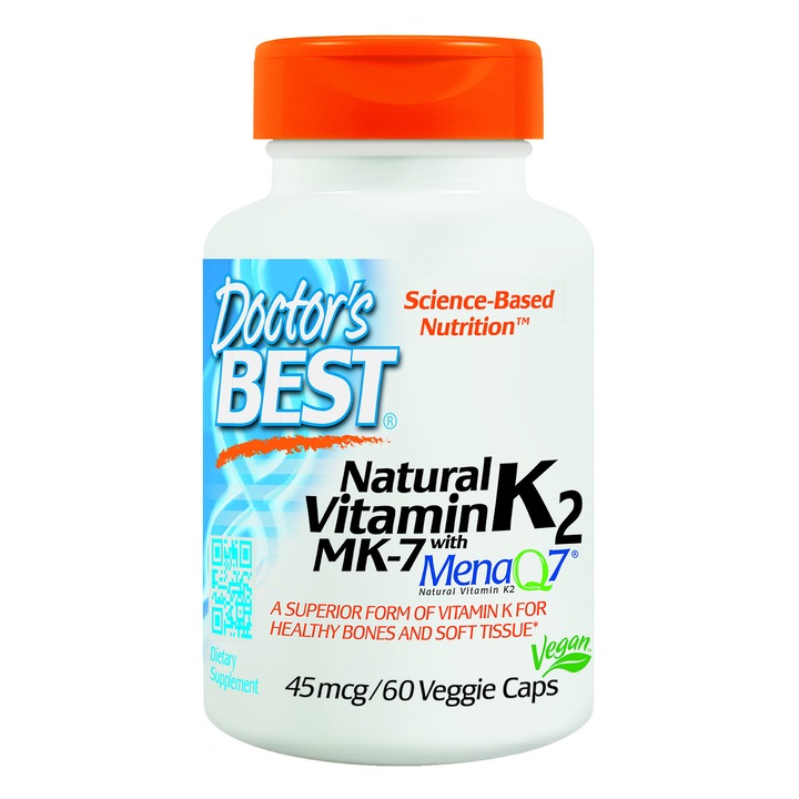 Натурален Витамин К2 С МК7 Doctor`s BEST Natural Vitamin K2 with MK-7 60 Caps