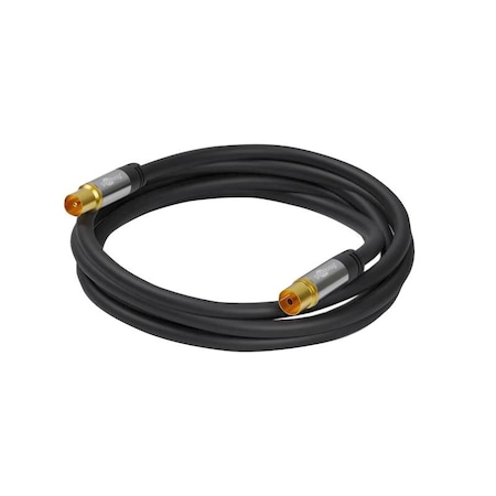 Cablu coaxial negru, 2 metri, mama-tata, aurit, UHD-TV