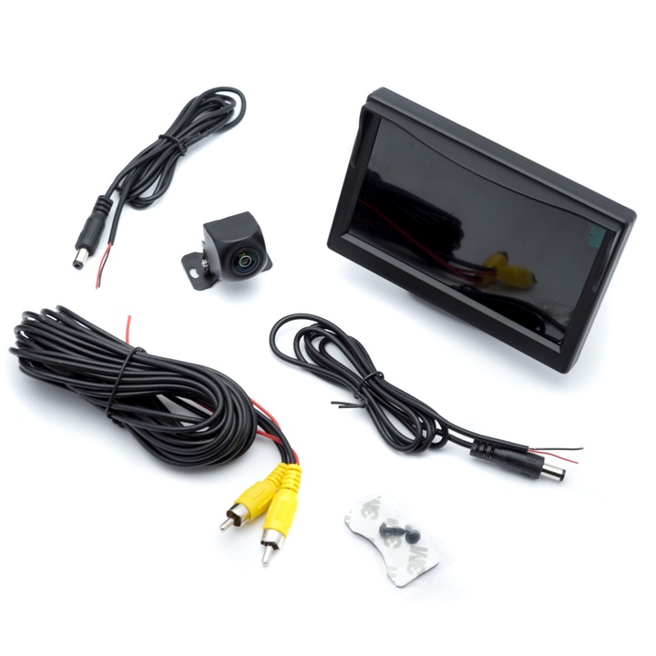 Camera video marsarier, EinParts Automotive, HD, Ecran TFT LCD, 5 inch, Negru