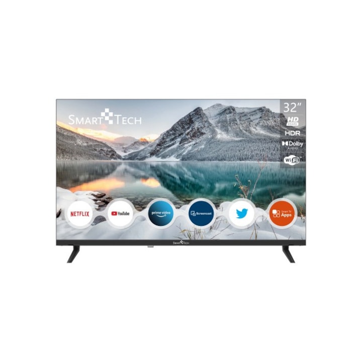 Televizor Smart LED SmartTech 32HL10V1, 80 cm, HD, negru