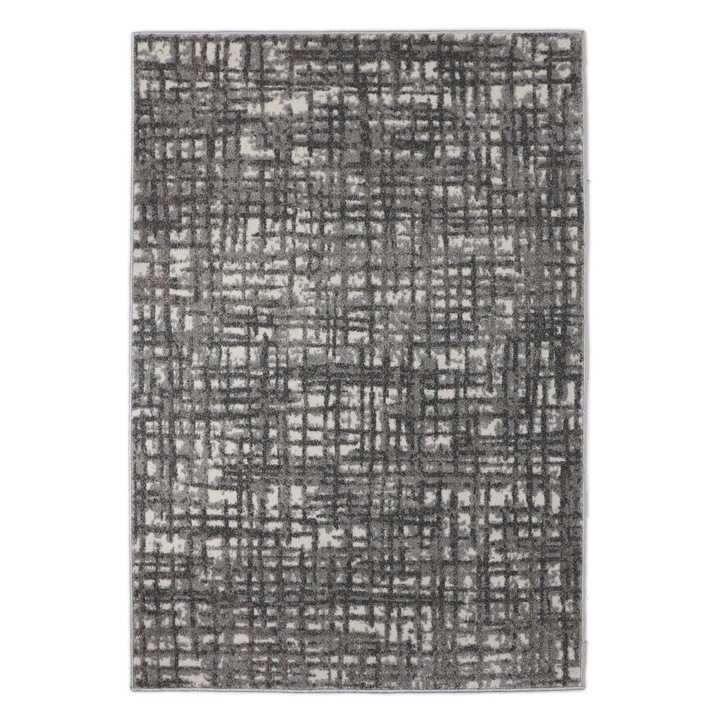 Килим за хол/спалня Beenom 10091-0123, размер 80 х 150 см, фриз полипропилен, бежово плюс кремаво плюс сиво, правоъгълен