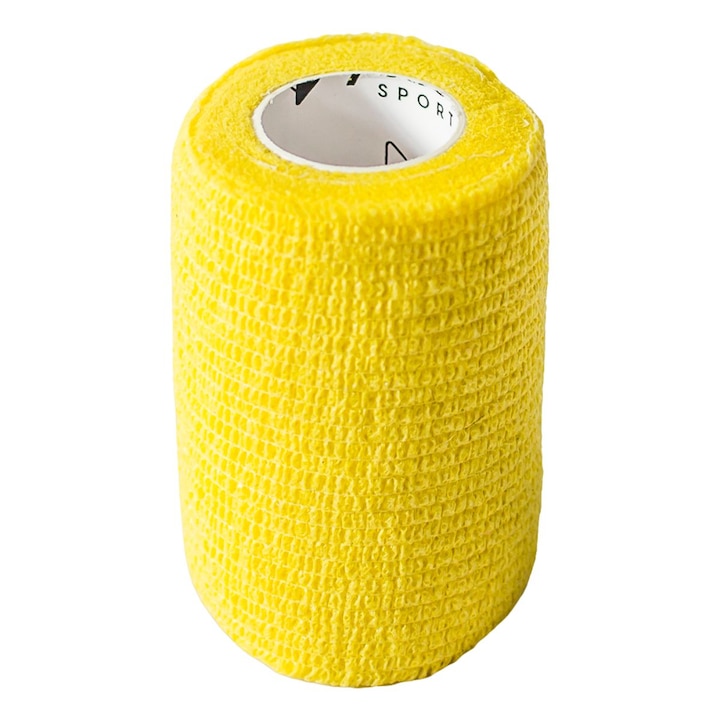 Öntapadós kötszer, sárga, 7,5 cm x 4,5 m