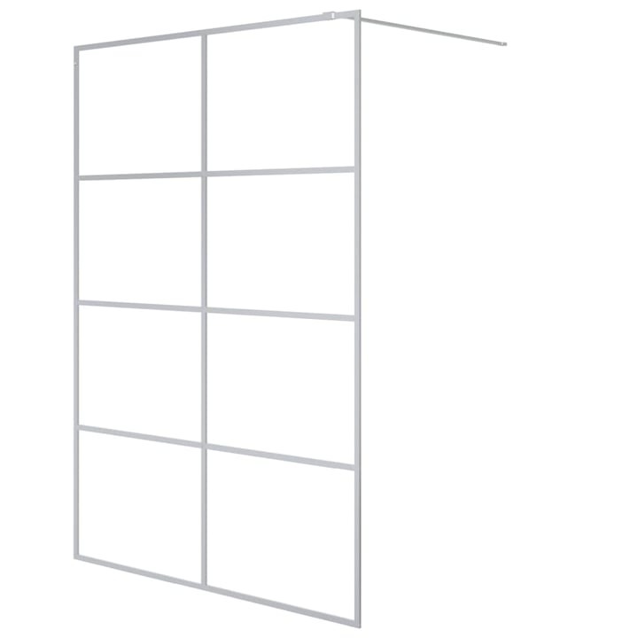 vidaXL ezüstszínű átlátszó ESG üveg zuhanyfal 140x195 cm 152139