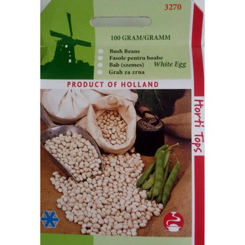 Seminte fasole uscata de boabe White Egg (100g) Seminte fasole uscata de boabe White Egg (100g)