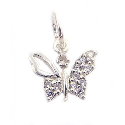 Pandantiv Fluture cu pietre, Argint 925, 1,4 cm x 1 cm