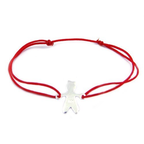 Bratara cu nod dublu Baiat, Argint 925, 1.5 cm x 1.3 cm