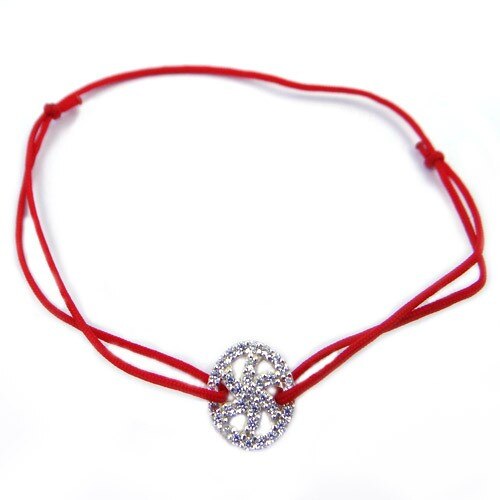 Bratara cu nod dublu Roata, Argint 925, 1.5 cm x 1 cm