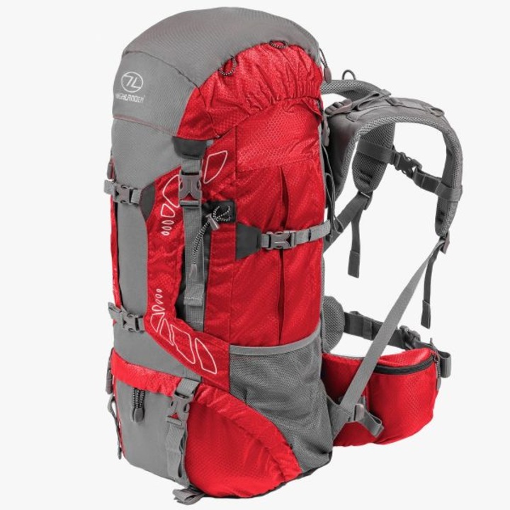 Rucsac Highlander Discovery 45 L, Rosu/Gri
