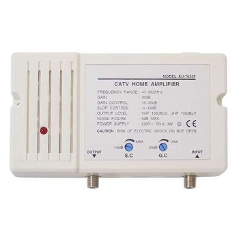 Amplificator interior 860MHz/30dB cu cale inversa, 1 intrare 1 iesiri, EMOS Amplificator interior 860MHz/30dB cu cale inversa, 1 intrare 1 iesiri, EMOS