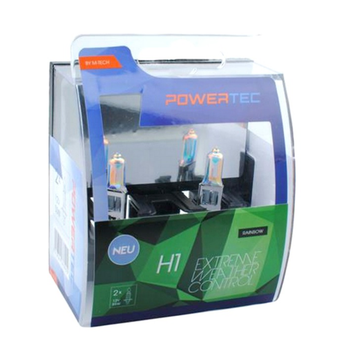 Set 2 becuri auto, M-Tech, H1, 55 W, 12 V, Multicolor