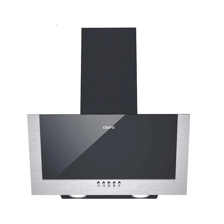 Вертикален аспиратор Ciarra, CBCB6736C-OW, 60 cm, 350 m³/h, клас A, ниска консумация, рециркулация на въздуха и изпускане, миещ се филтър за мазнини, въглероден филтър, 3 нива на мощност, LED