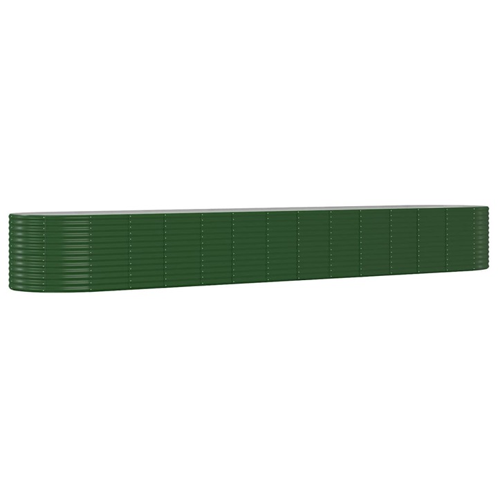 vidaXL zöld porszórt acél kerti ültetőláda 554 x 100 x 68 cm 319083