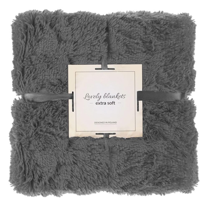 Пухкаво и топло одеяло за 2 човека 160х200см сиво