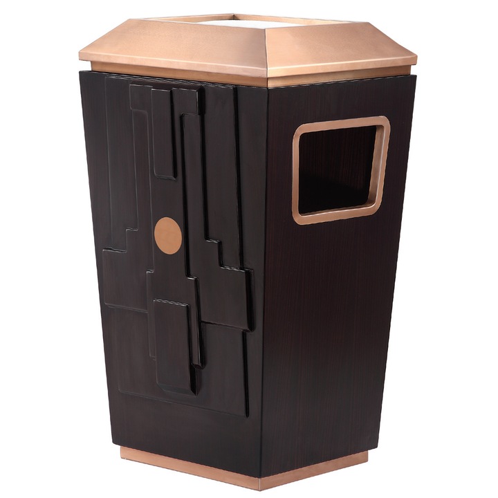 Cos de gunoi cu scrumiera, Premium, Auriu, SMH9409B2022, 90 L
