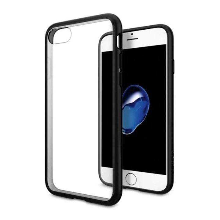 Apple iPhone SE 3 (2022) / iPhone SE 2 (2020) / iPhone 8 4.7 Spigen ultra hybrid műanyag telefonvédő (közepesen ütésálló, szilikon légpárnás keret) fekete, 042CS20926, gyártói csomagolás
