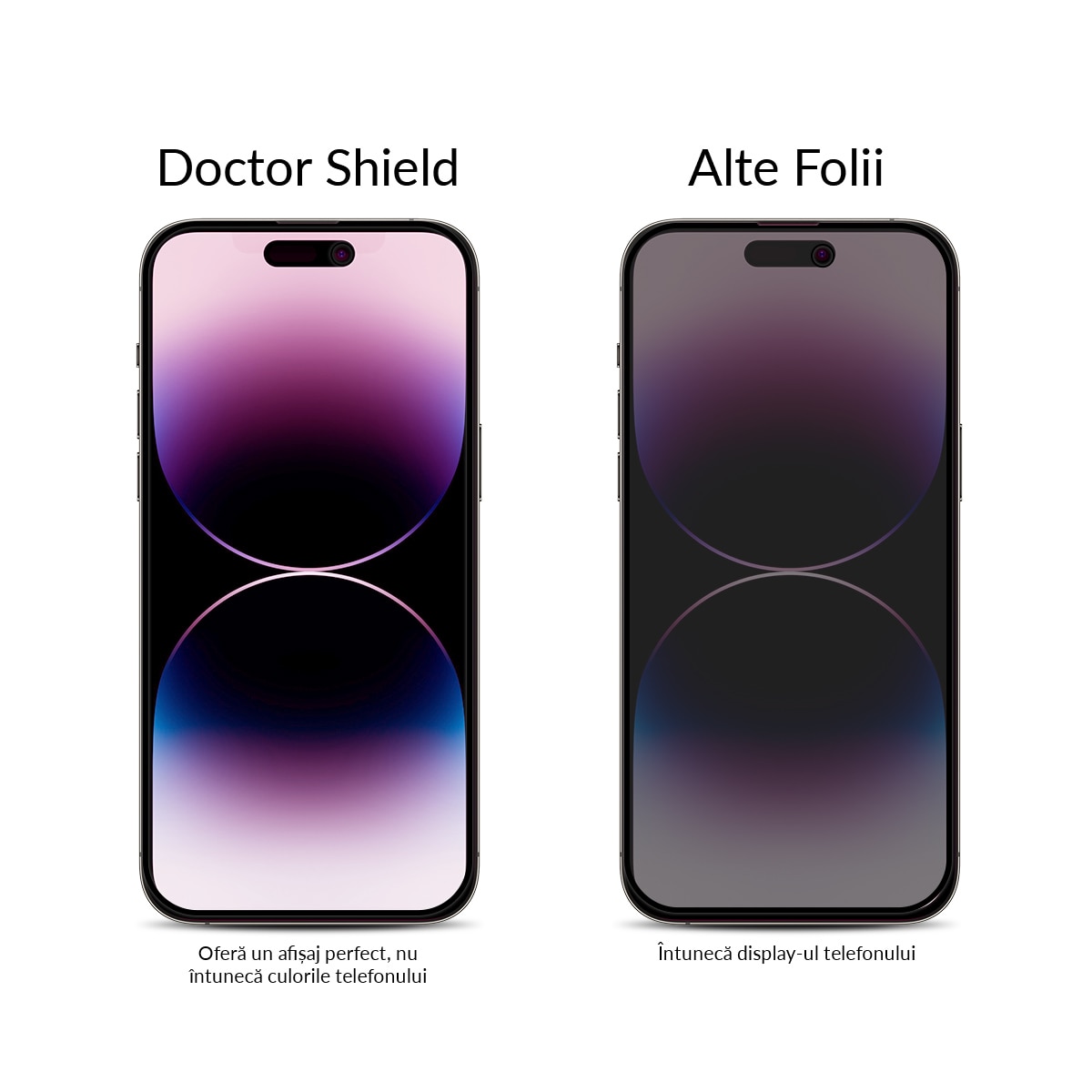 Folie Sticla Dr.Shield, Compatibil Apple iPhone 14 Pro Max, Protectie Profesionala 3D, Full Cover, Model Privacy