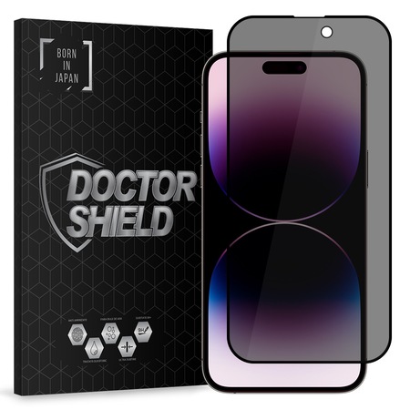 Folie Sticla Dr.Shield, Compatibil Apple iPhone 14 Pro Max, Protectie Profesionala 3D, Full Cover, Model Privacy
