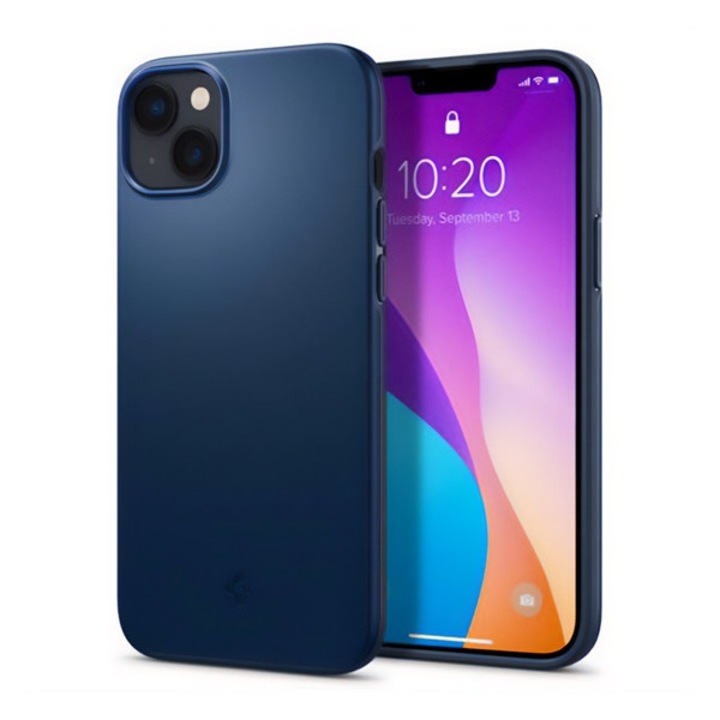Spigen Thin Fit, navy blue - iPhone 14 ACS04790, Telefon, Okosóra > Mobiltelefon Kiegészítő
