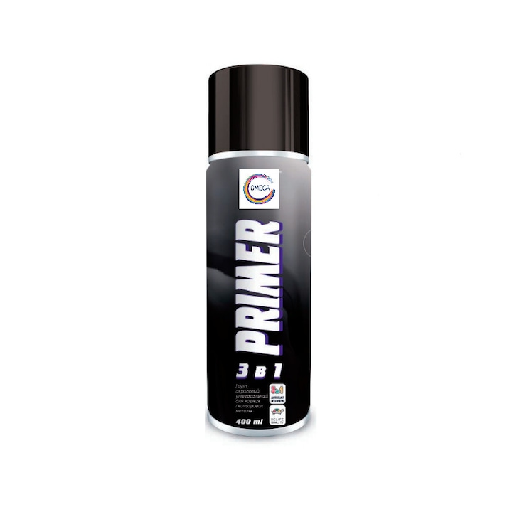 Omega spray festék Grund 3 az 1-ben korróziógátló, szürke, 400 ml