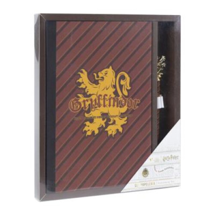 Harry Potter íróasztal készlet, Griffendél, jegyzetfüzettel és tollal