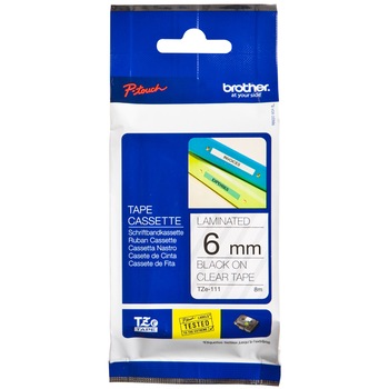 Etichete laminate Brother TZE111 Black on Clear, 6mm Etichete laminate Brother TZE111 Black on Clear, 6mm