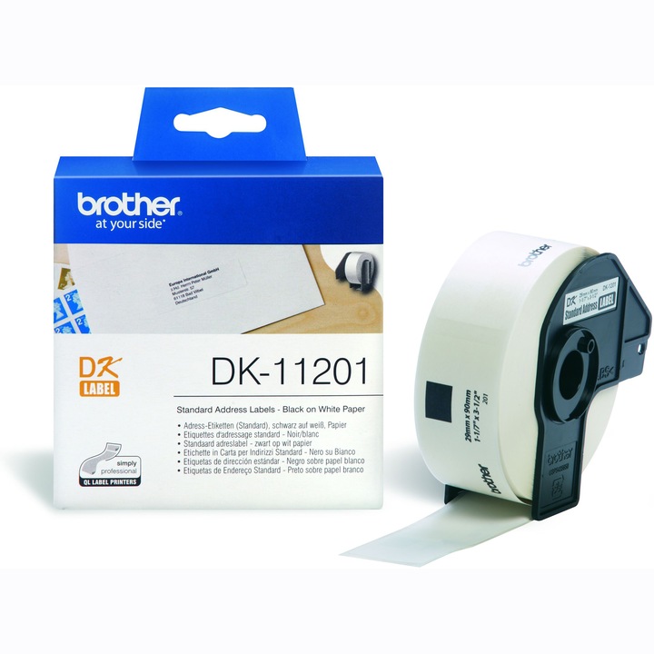 Rola Etichete Brother DK11201 Standard Address Label, 29mm x 90mm x 400