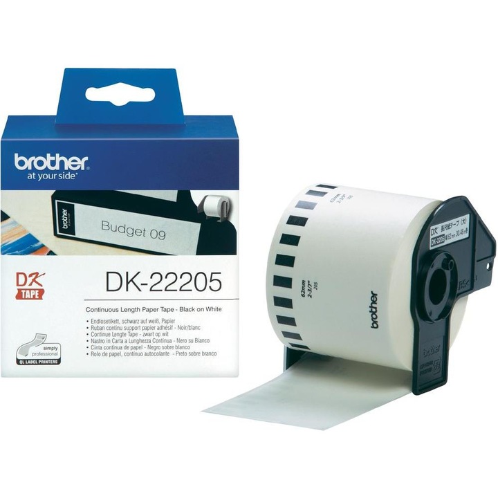 Rola Etichete Brother DK22205 Continuous Paper Tape, 62 mm x 30.48 m