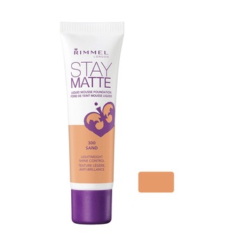 Fond de ten Rimmel London Stay Matte Liquid Mousse 300 Sand, 30 ml Fond de ten Rimmel London Stay Matte Liquid Mousse 300 Sand, 30 ml