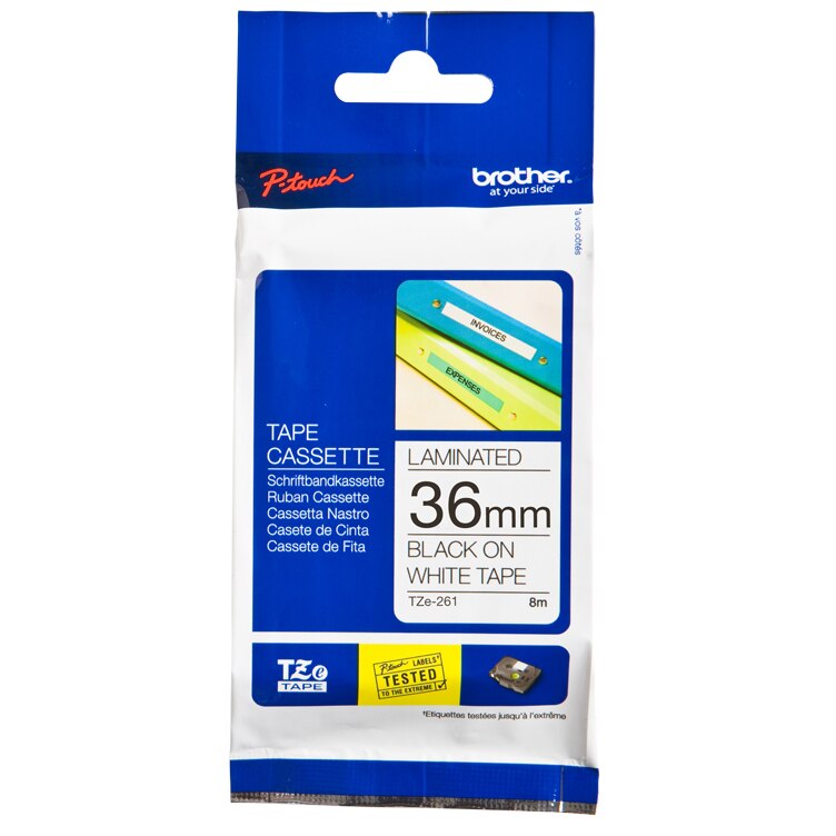 Etichete Brother TZE261 Black on White, 36mm