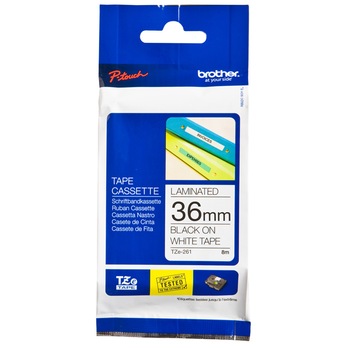Etichete Brother TZE261 Black on White, 36mm Etichete Brother TZE261 Black on White, 36mm