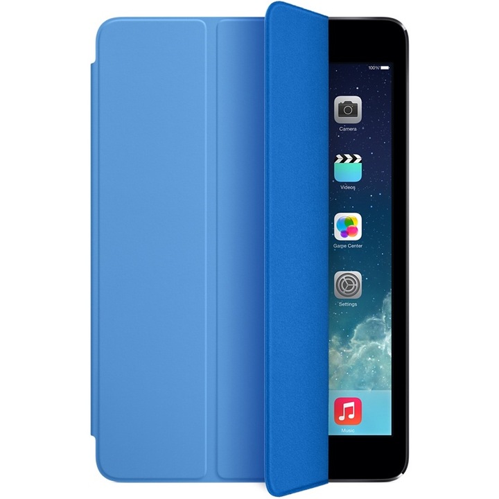 Калъф Apple iPad mini Smart Cover, Полиуретан, Син