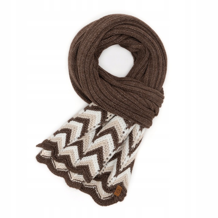 Fular dama Brodrene, Acril, 210x40 cm, Maro