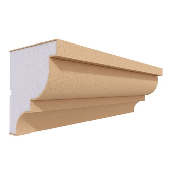 Cornisa decorativa pentru fatada FP401, din polistiren expandat laminat cu rasina, dimensiune 140x 120 mm, lungime 2m Cornisa decorativa pentru fatada FP401, din polistiren expandat laminat cu rasina, dimensiune 140x 120 mm, lungime 2m