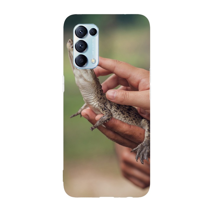A tok kompatibilis az Oppo Reno 4Z Baby Crocodile modellel, szilikon, TPU, fordítva