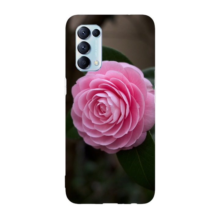 Кейс съвместим с Oppo Reno 7 5G модел Цъфтяща розова роза, Силикон, TPU, Обратно