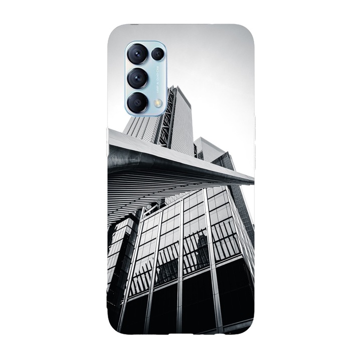 Калъф, съвместим с градски модел Oppo Reno 4 Pro 5G Grey, Silicon, TPU, обратното