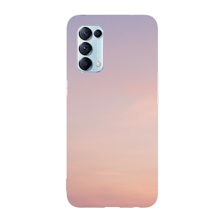 Капак, съвместим с Oppo Reno 4 Pro 5G модел Gradient pink sky, Silicone, TPU, обратното