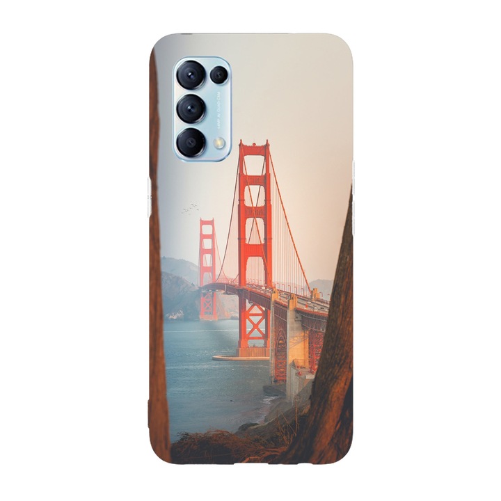 Калъф, съвместим с Oppo Reno 5 5G Golden Gate Bridge модел, Силикон, TPU, Обратно