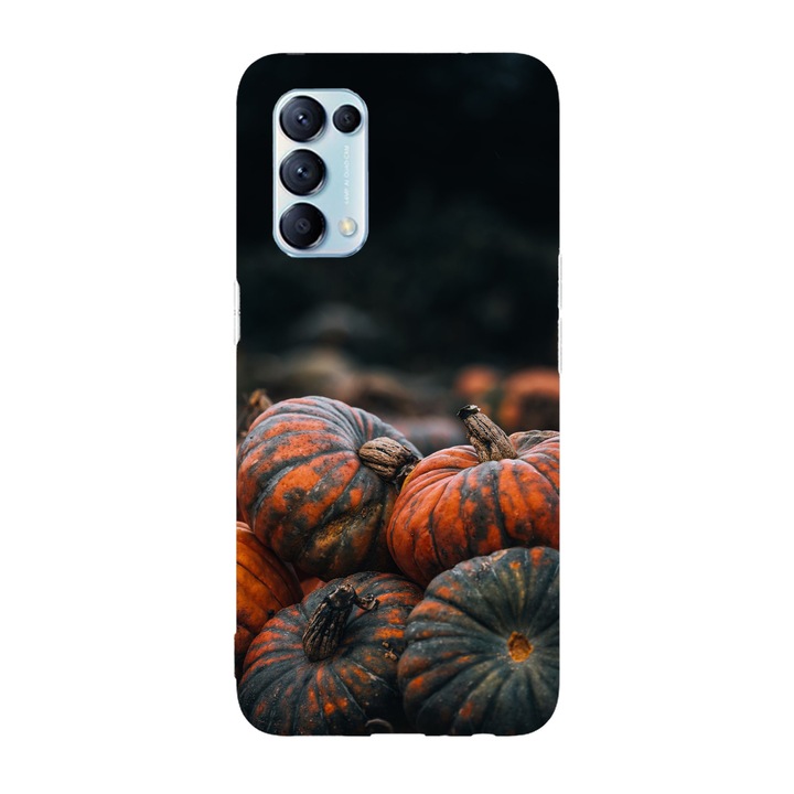 Калъф, съвместим с Oppo Reno 5 4G модел Fall Pumpkins, силикон, TPU, обратното