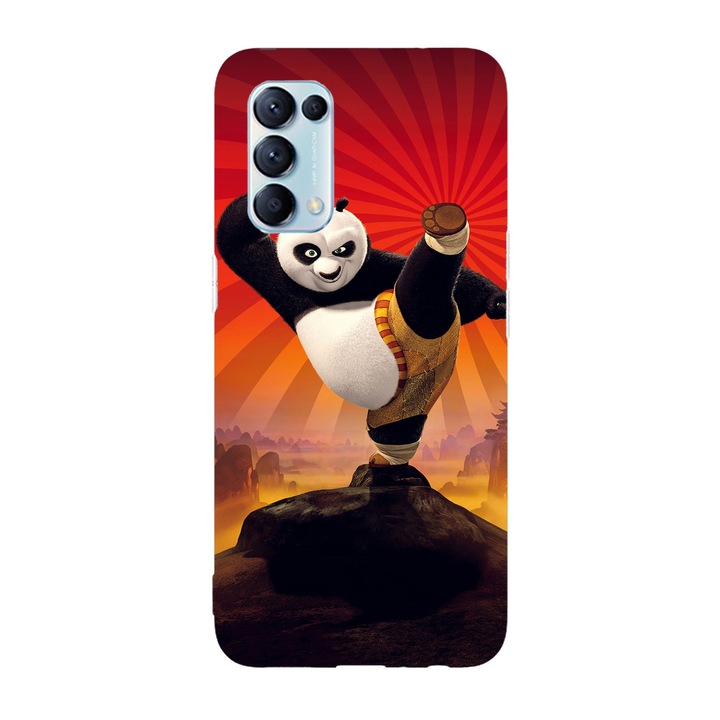 Кейс съвместим с Oppo Reno 5 4G модел Kung Fu Panda, силикон, TPU, обратното