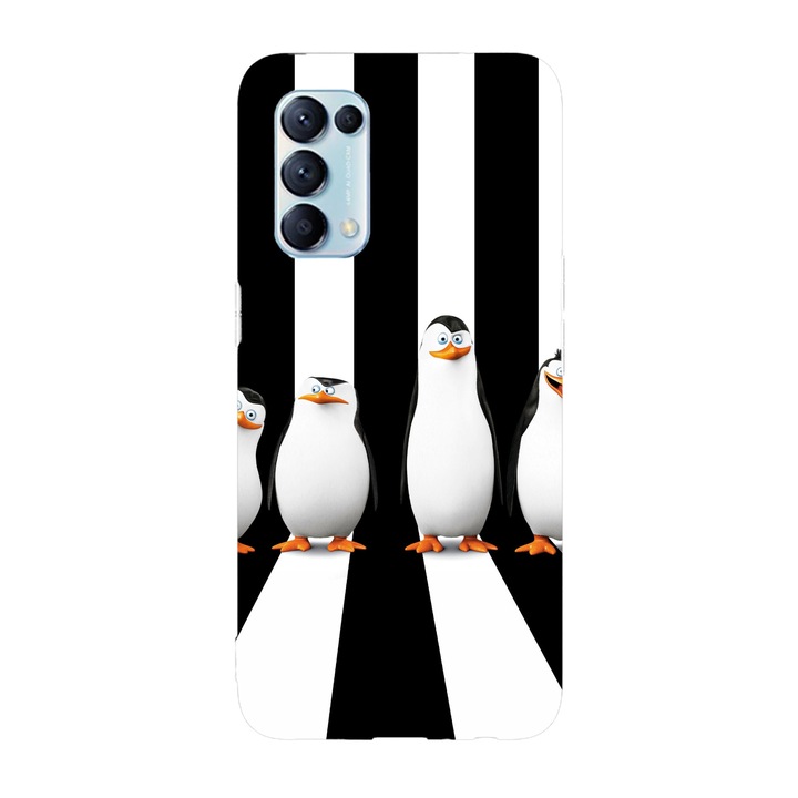 Калъф, съвместим с Oppo Find X3 Lite модел Penguins of Madagascar, силикон, TPU, обратното