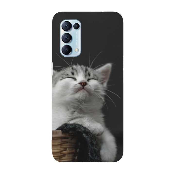 Калъф, съвместим с Oppo Reno 5 4G модел Smug cat, силикон, TPU, обратното