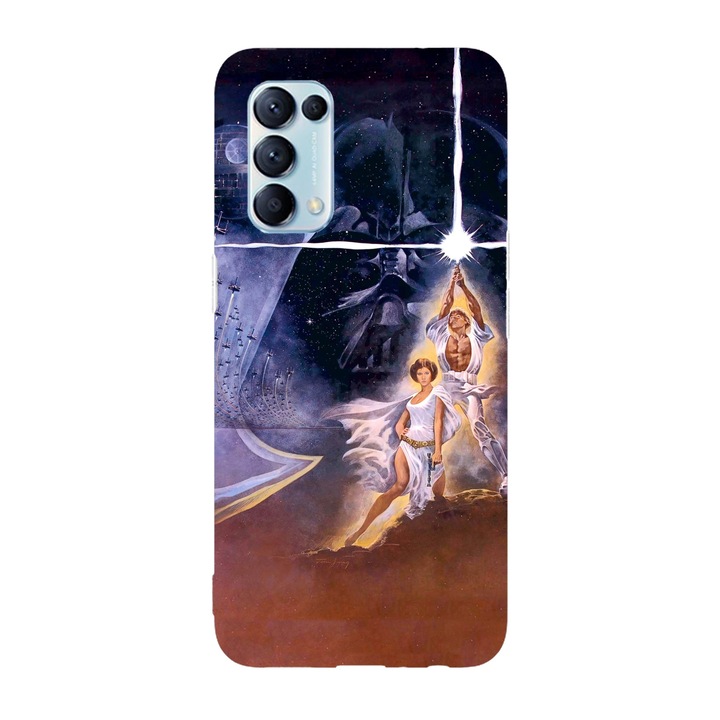 Калъф, съвместим с Oppo Reno 5 4G модел Междузвездни войни, силикон, TPU, обратното