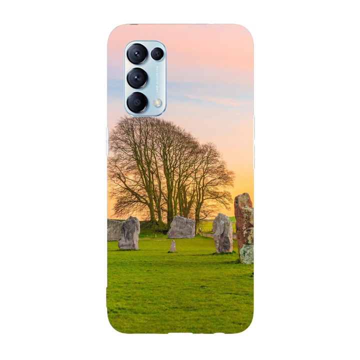 Капак, съвместим с Oppo Reno 5 4G модел Stonehenge, силикон, TPU, обратното