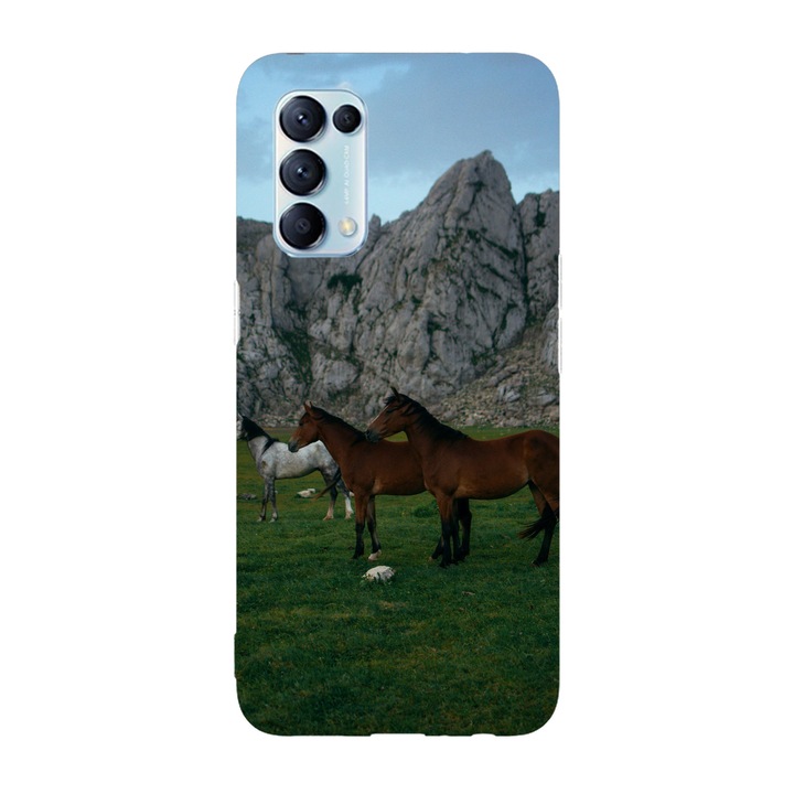 Калъф, съвместим с Oppo Reno 5 4G модел Wild Horses, Силикон, TPU, Обратно