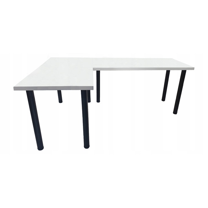 Геймърско бюро, регулируеми крака, ъглово, 180x75x60см, бяло