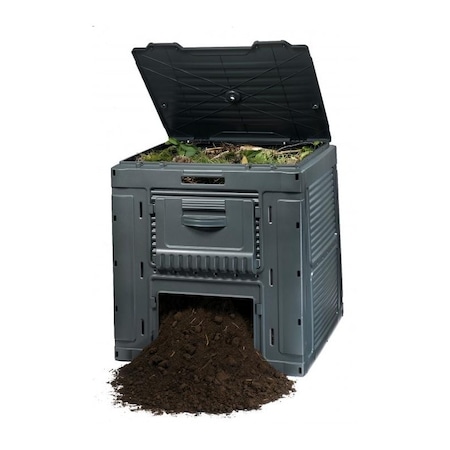 Compostor de gradina fara baza 470 l, Keter, Plastic, Negru