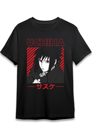 Tricou Uchiha Sasuke, Anime Naruto Shippuden, Unisex, Bumbac, L -